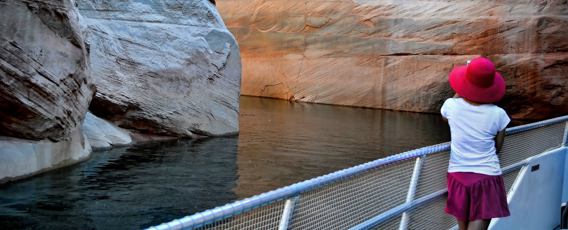 Lake Powell Resort - girl on lake cruise boat