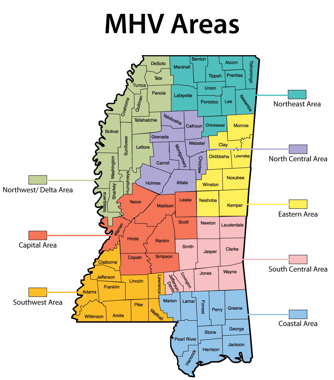 Map of the MHV areas.