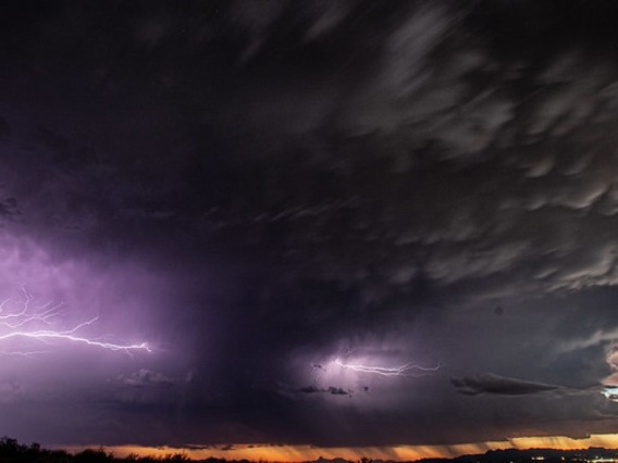 Monsoon clouds and lightning.