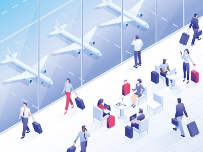 Passengers at airport illustration iStock-1136607926 - Uncredited