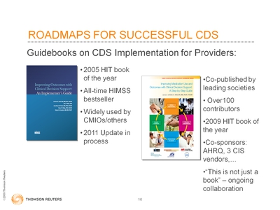 Slide 16. Roadmaps for Successful CDS