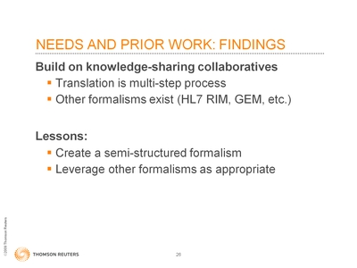 Slide 26. Needs and Prior Work: Findings