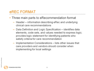 Slide 32. eREC Format