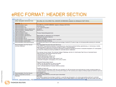 Slide 33. eREC Format: Header Section