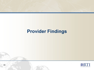 Provider Findings