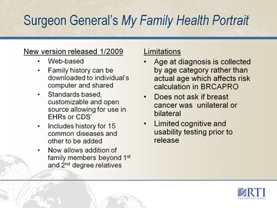 Surgeon General's My Family Health Portrait