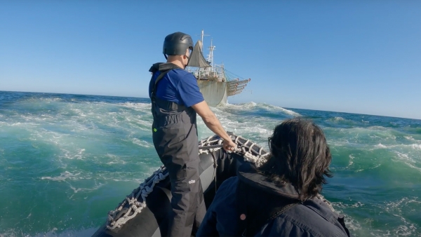 The Outlaw Ocean Project reporting team in action