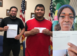 Left to right: Arnulfo Antonio Luna, Jafet Luna Martinez and Demetria Jones