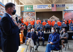 In August, Secretary Marty Walsh visited RichmondBUILD, an apprenticeship program in California that partners with unions and other organizations to build a more inclusive workforce in the construction and renewable energy fields. All apprentices come from low-income households and are successfully placed in good-paying jobs.