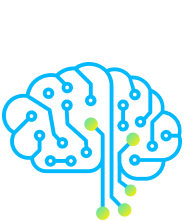 artificial intelligence stock image a brain with blue and green neurons