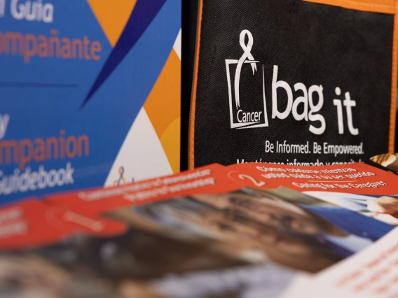 Bag It bags displayed on a table.