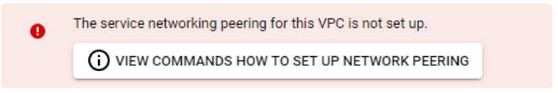 Network peering not set up