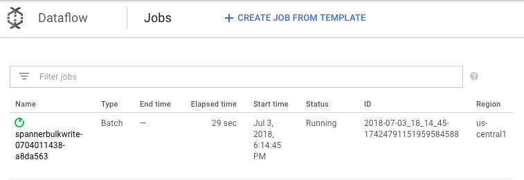 Running import job