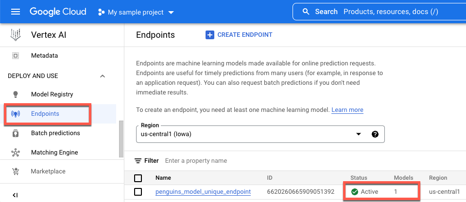 An endpoint without a model deployed to it.