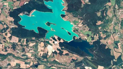 Lac de Montbel vu par le satellite Pléiades