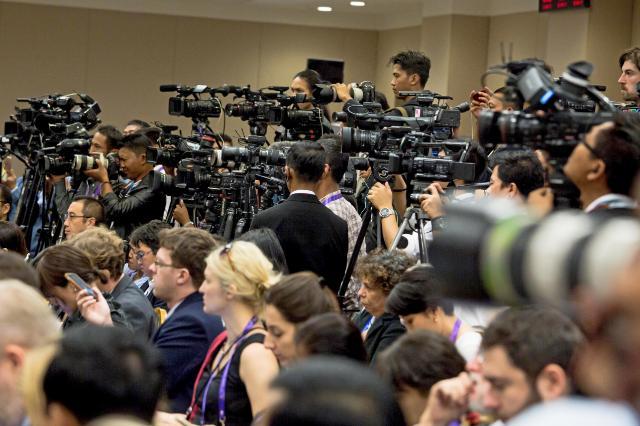 General view of the journalists