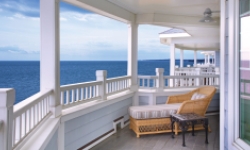 Beautiful balcony hotel room overlooking water