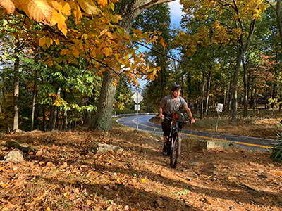 Biker on trail