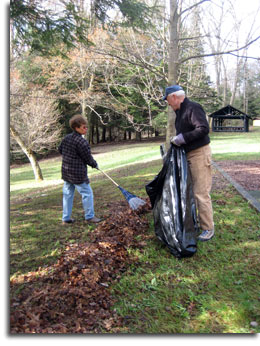 Volunteers at New Germany State Park.