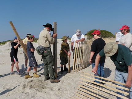 Volunteers at Assateague State Park.