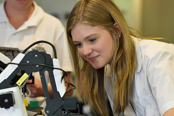 student in lab