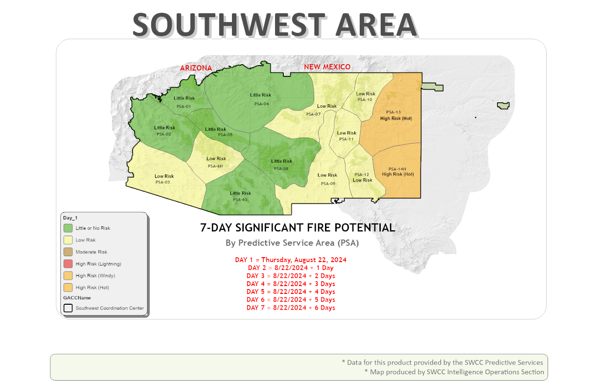 SW 7-Day Fire Significant Fire Potential Outlook