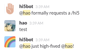 hi5bot in action!