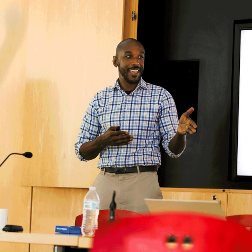 David Blanding teaching a seminar during Warrior Scholar boot camp