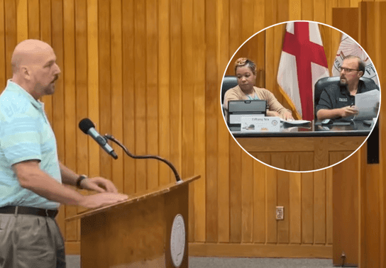 Image for story: Alabama city council meeting shut down after locals voice concerns over migrant influx