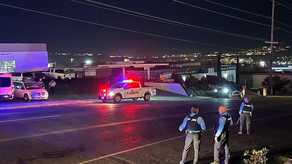 Police actively searching for suspect in connection with carjacking, armed robbery on Dec. 18, 2023. (Photo/Video: Brian Schnee/ KUTV)