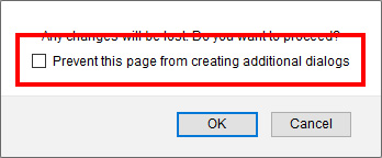 Image of checkbox deactivation alert