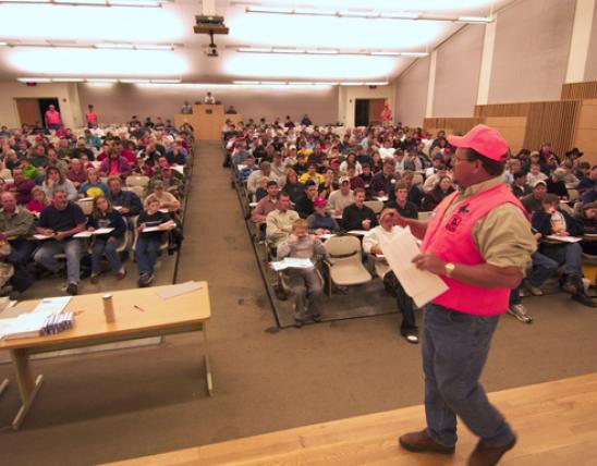 MDC staff teaching a Hunter Education Course.