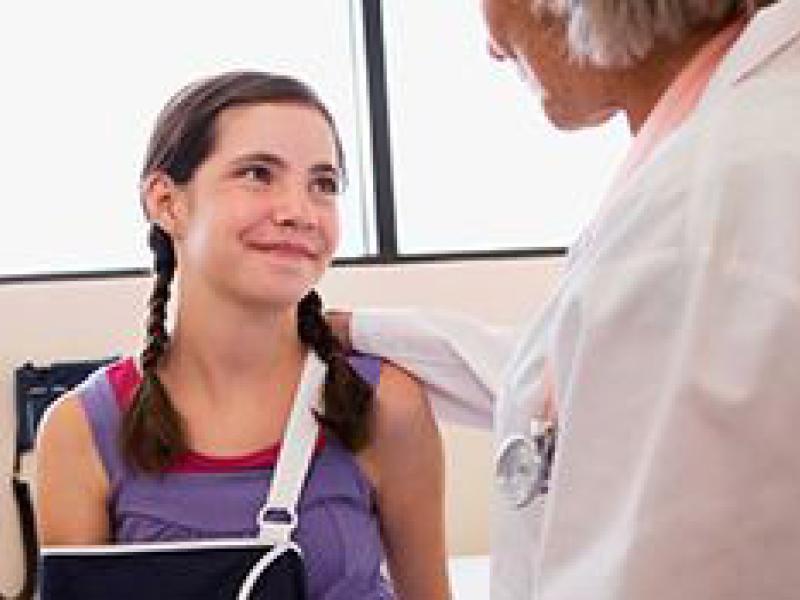 young girl with doctor