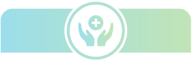 Hands cradling health symbol