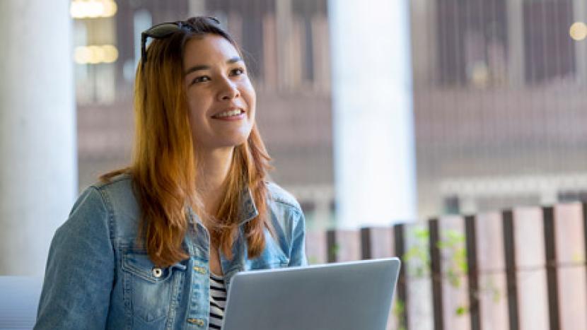 Girl with a laptop