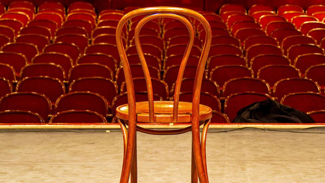 A chair on stage