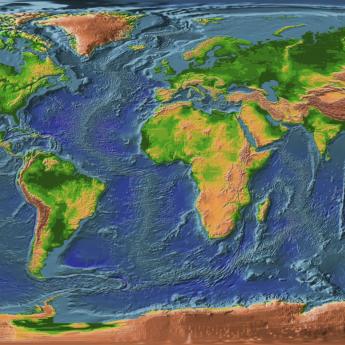 Topo-like map colored by land/ocean from the USGS