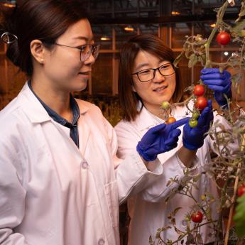 Haoxuan Li (at left) and Guanqun Wang 