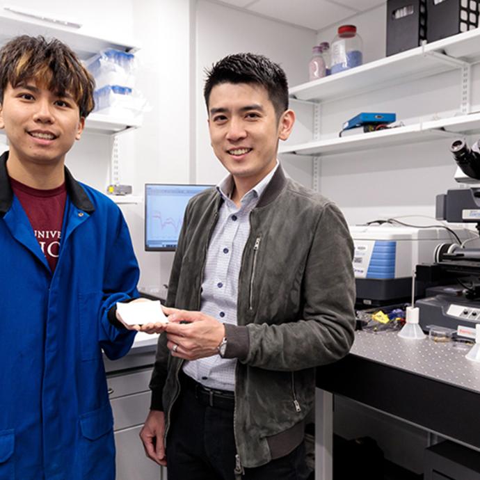 PME scientists Chenxi Sui (at left) and Po-Chun Hsu