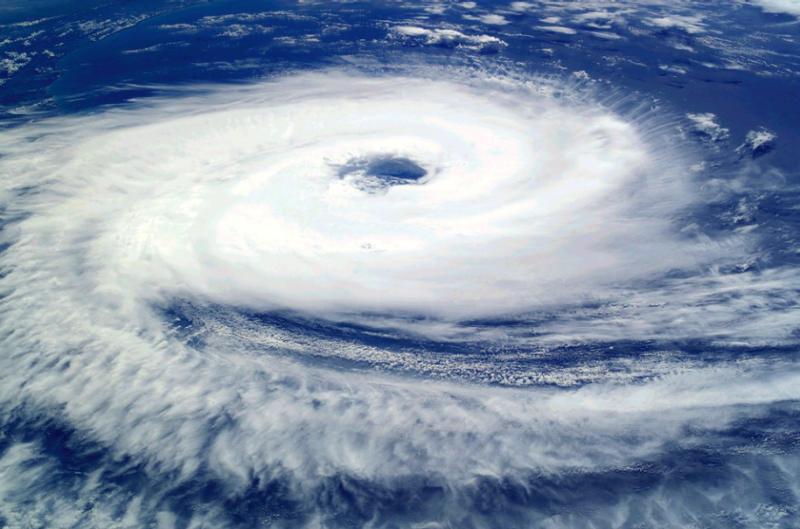 aerial view of hurricane