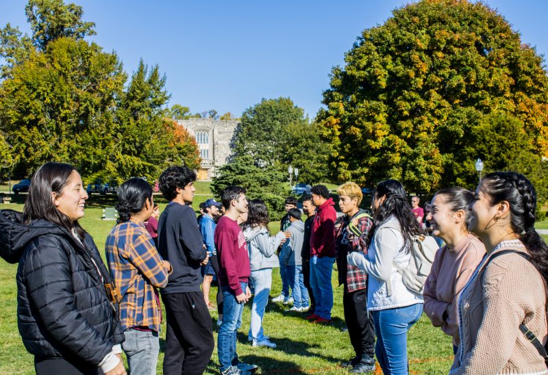 Mentors and mentees participate in ice breaker activities