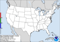 Day 3 probability of snowfall greater than or equal to 8 inches