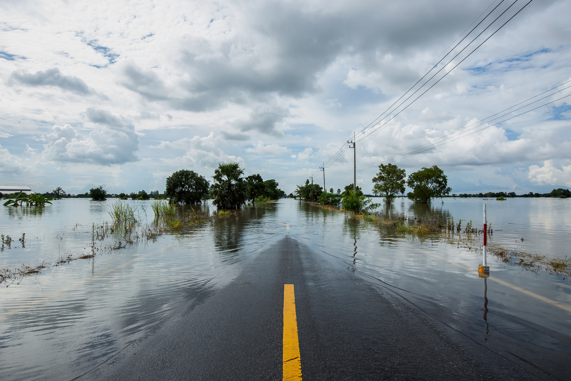 flooded water on thailand road