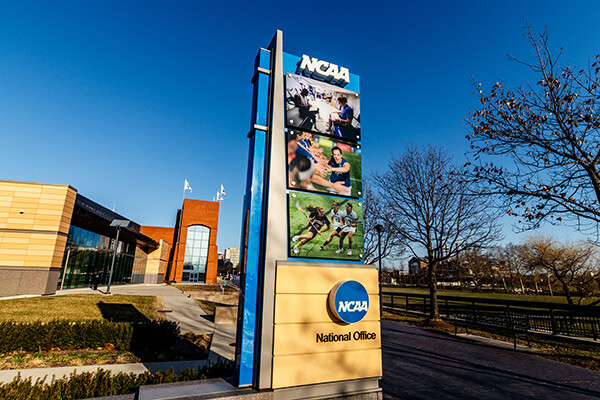 Indianapolis - Circa March 2018: National Collegiate Athletic Association Headquarters. The NCAA regulates athletic programs of many colleges and universities II