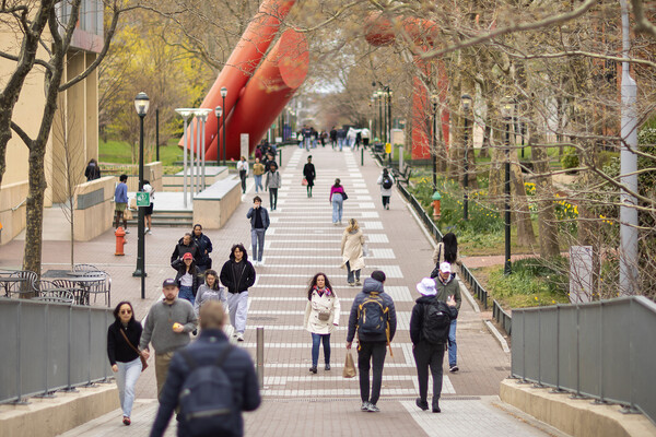 Students on Penn’s Locust Walk.