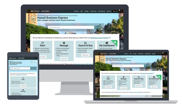 devices showing Hawaiʻi Business Express