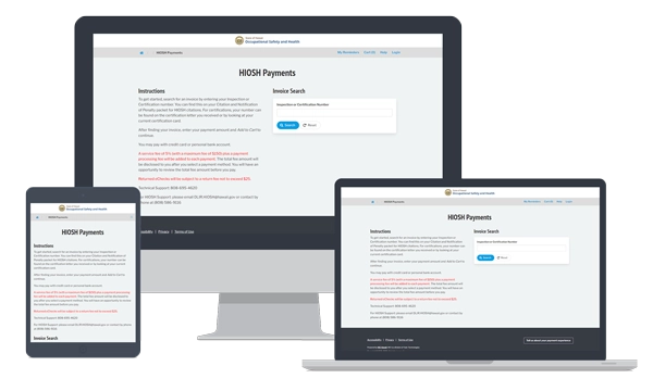 devices showing HIOSH Payments