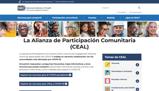 Comunidades NIH COVID-19