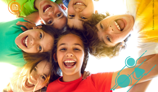 group of high school students walking together and smiling