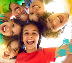 group of high school students walking together and smiling